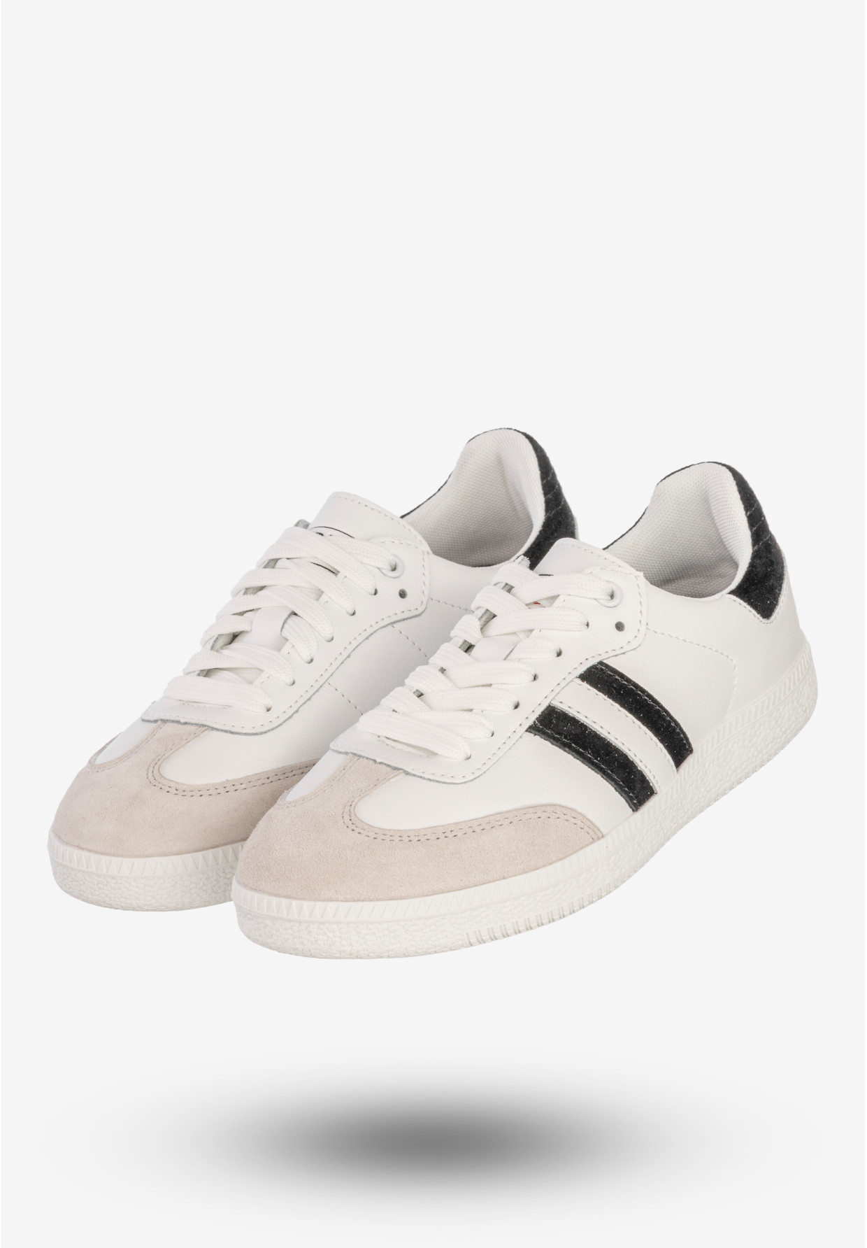 Sneakersy Męskie Skórzane Buty Sportowe Białe/Czarne DK Sandro