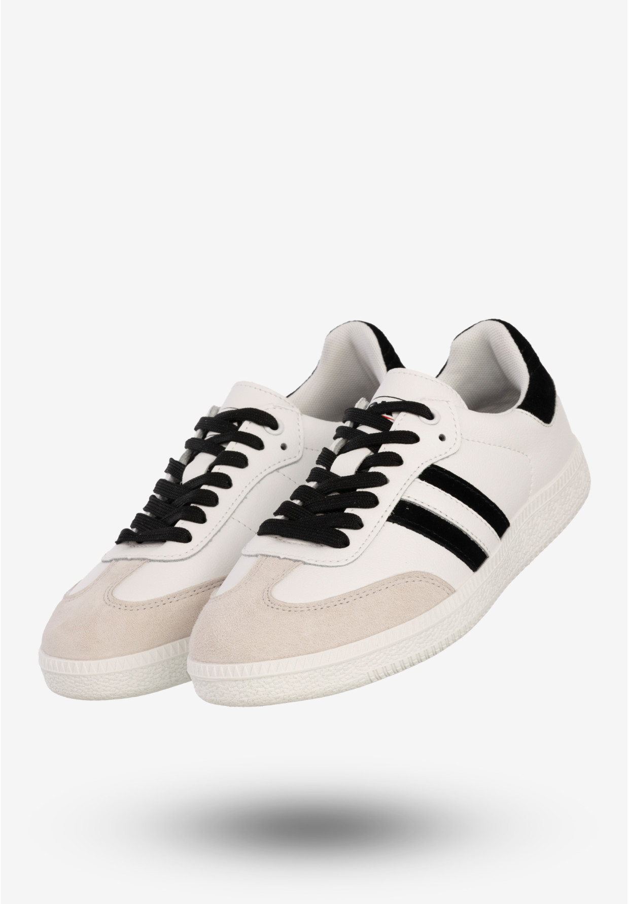 Sneakersy Męskie Skórzane Buty Sportowe Białe/Czarne DK Sandro