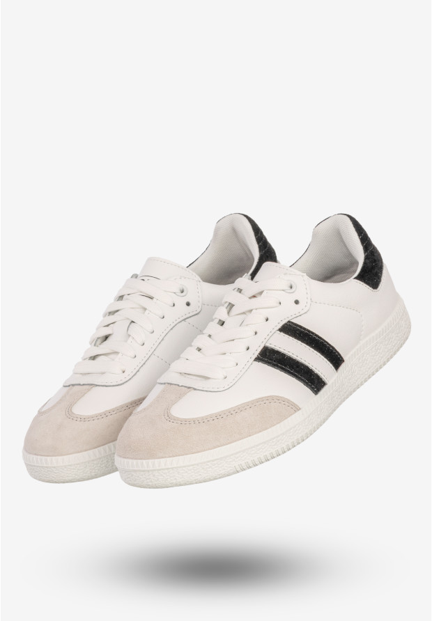 Sneakersy Męskie Skórzane Buty Sportowe Białe/Czarne DK Sandro