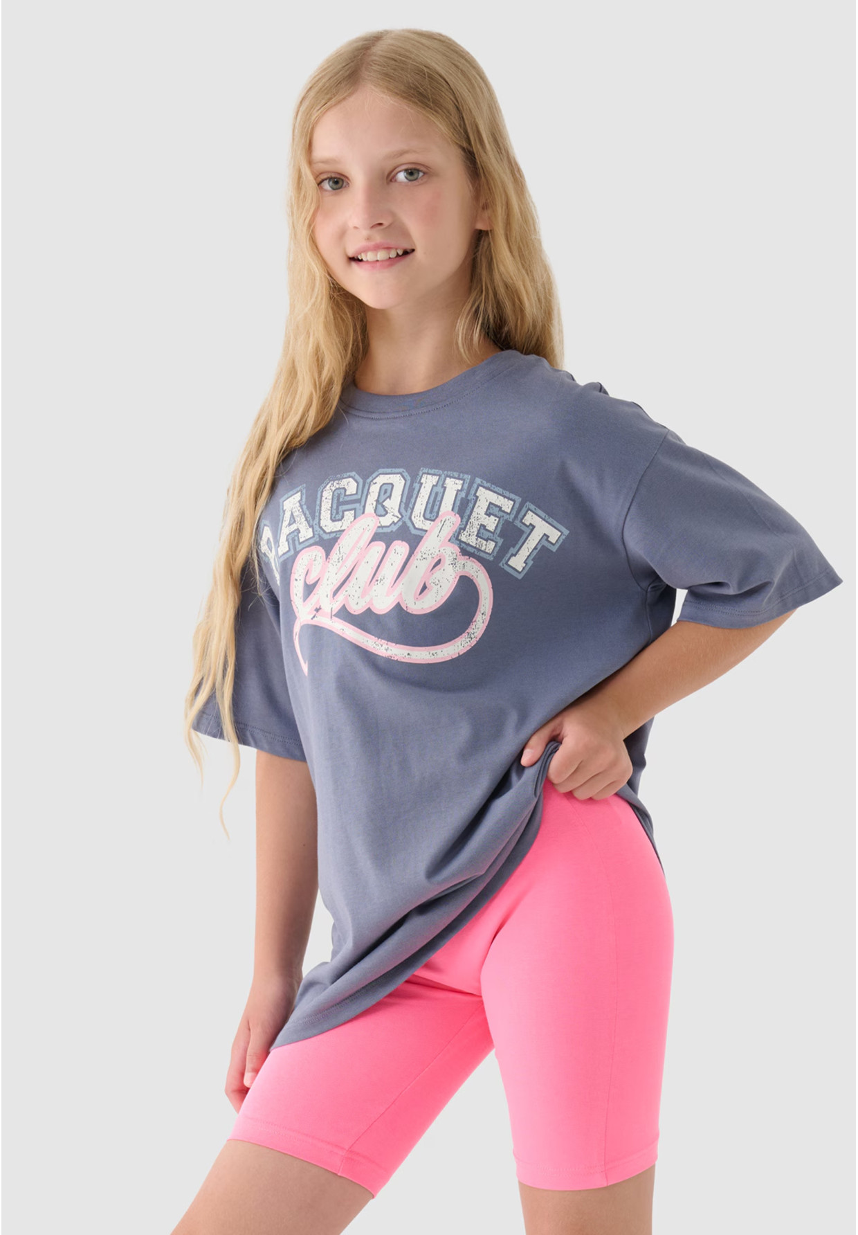 Legginsy Dziewczęce Kolarki 4F Dzianinowe Różowe 4FJRSS24TSTIF015