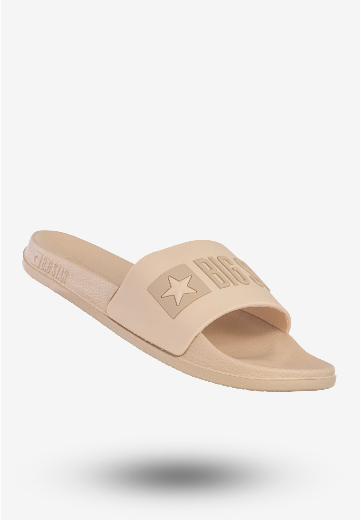 Klapki Damskie BIG STAR Sportowe Buty LOGO Beżowe SS274710