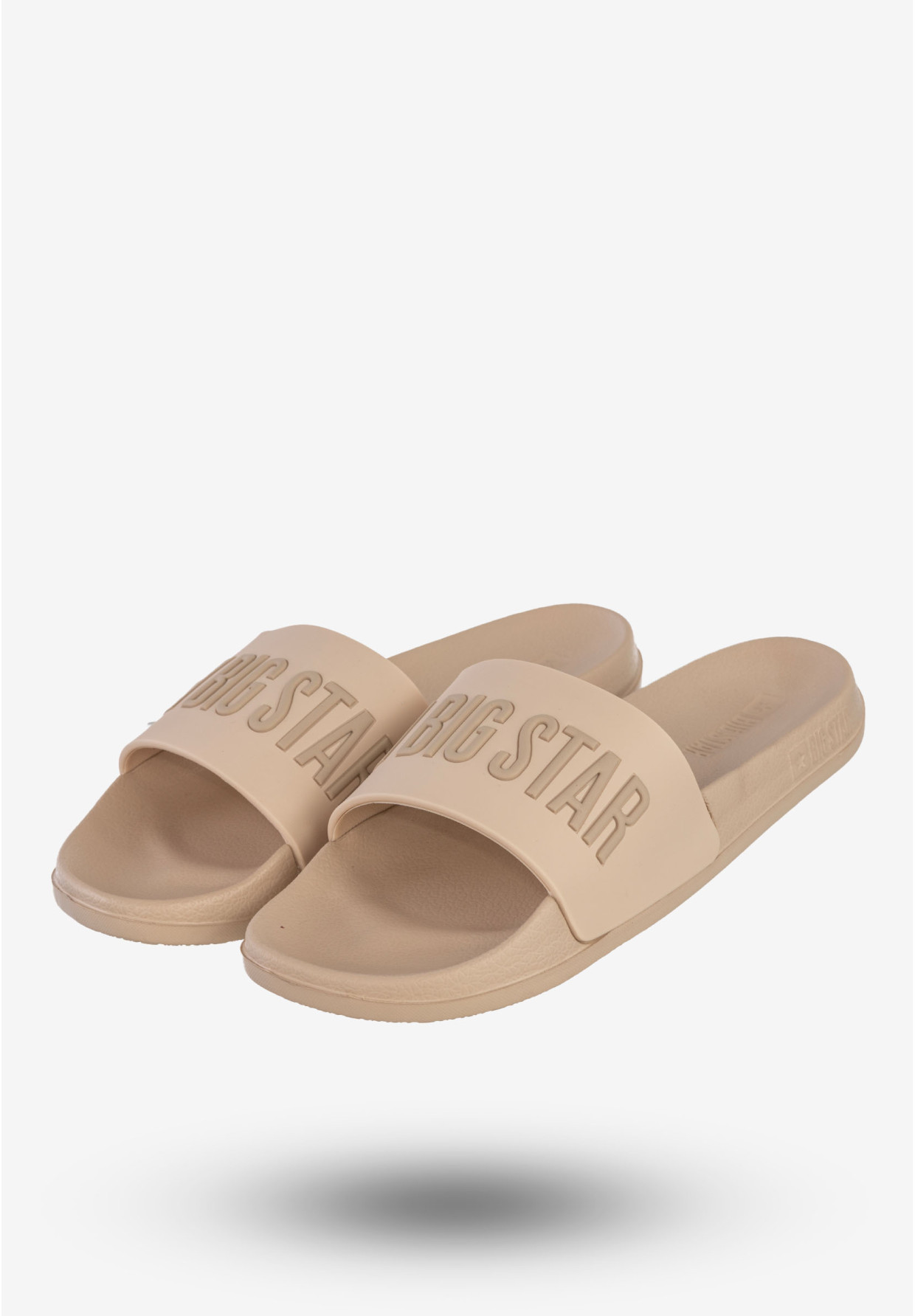 Klapki Damskie BIG STAR Sportowe Buty LOGO Beżowe SS274710