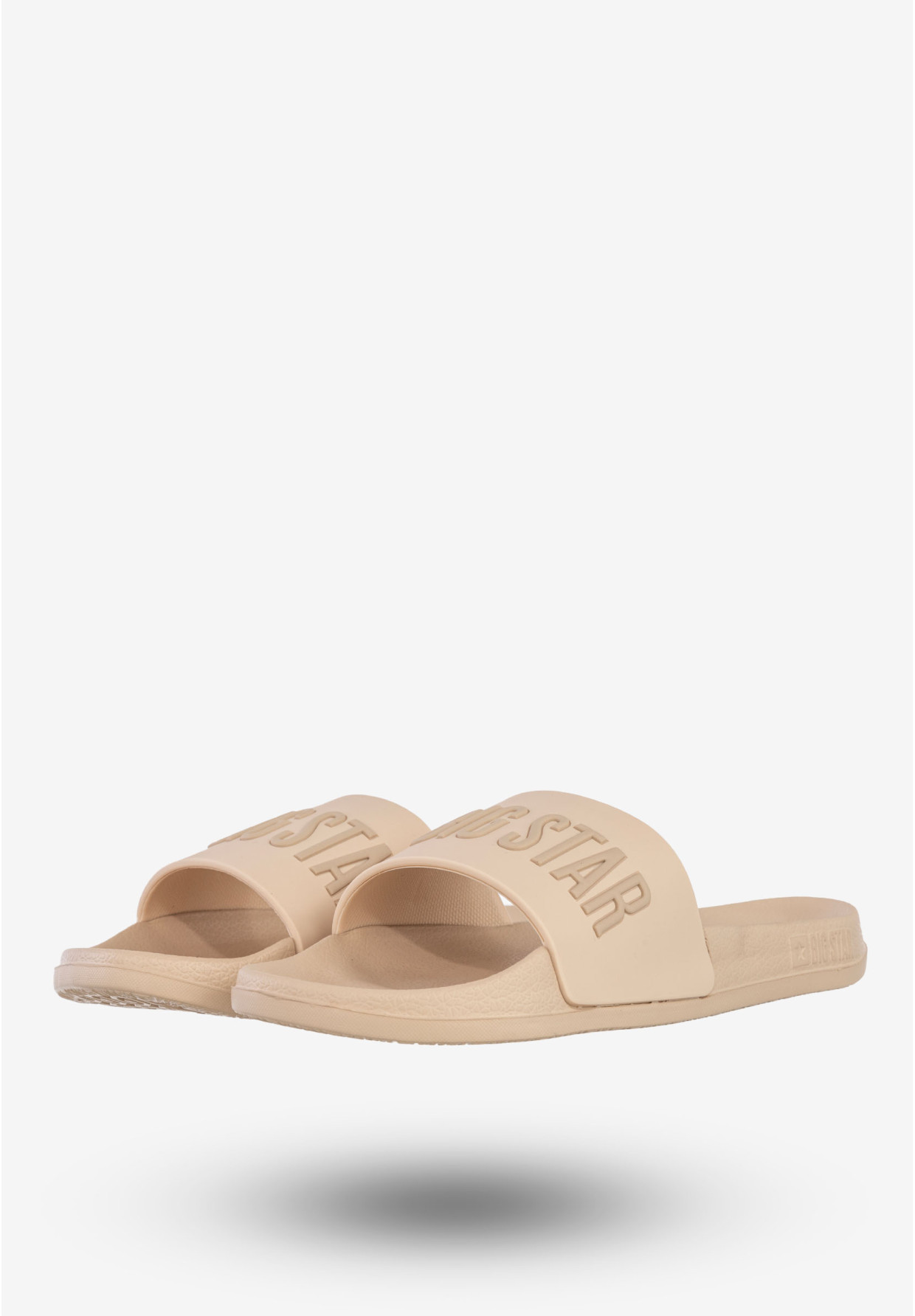 Klapki Damskie BIG STAR Sportowe Buty LOGO Beżowe SS274710
