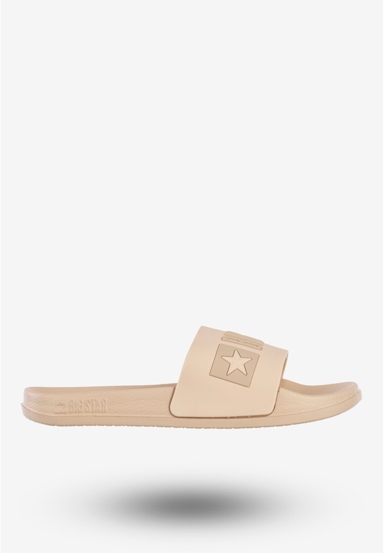 Klapki Damskie BIG STAR Sportowe Buty LOGO Beżowe SS274710