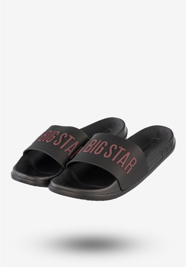 Klapki Damskie BIG STAR Sportowe Buty LOGO Czarne SS274708
