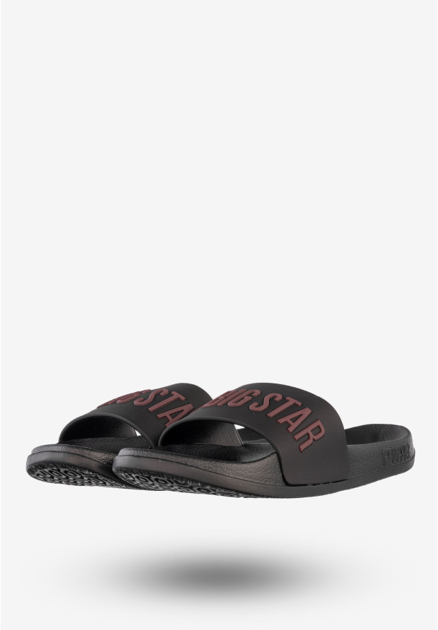 Klapki Damskie BIG STAR Sportowe Buty LOGO Czarne SS274708