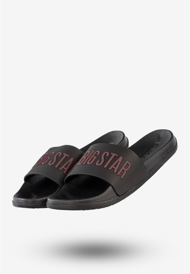 Klapki Damskie BIG STAR Sportowe Buty LOGO Czarne SS274708