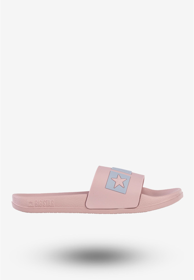 Klapki Damskie BIG STAR Sportowe Buty LOGO Różowe SS274709