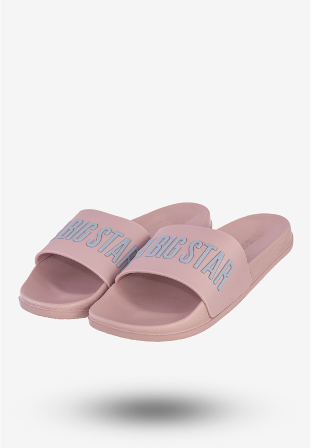 Klapki Damskie BIG STAR Sportowe Buty LOGO Różowe SS274709
