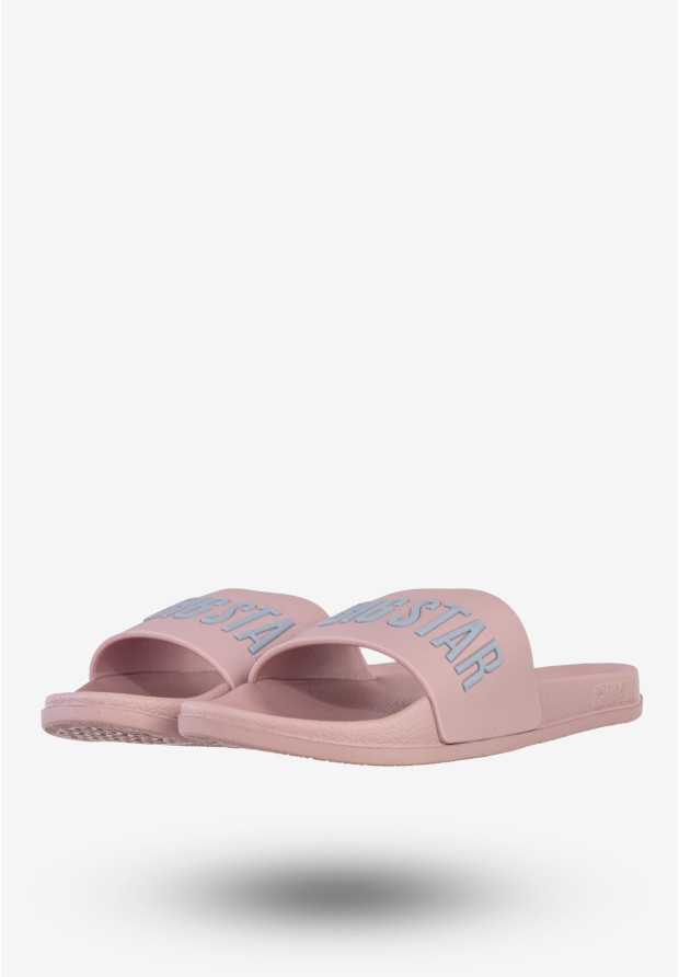 Klapki Damskie BIG STAR Sportowe Buty LOGO Różowe SS274709