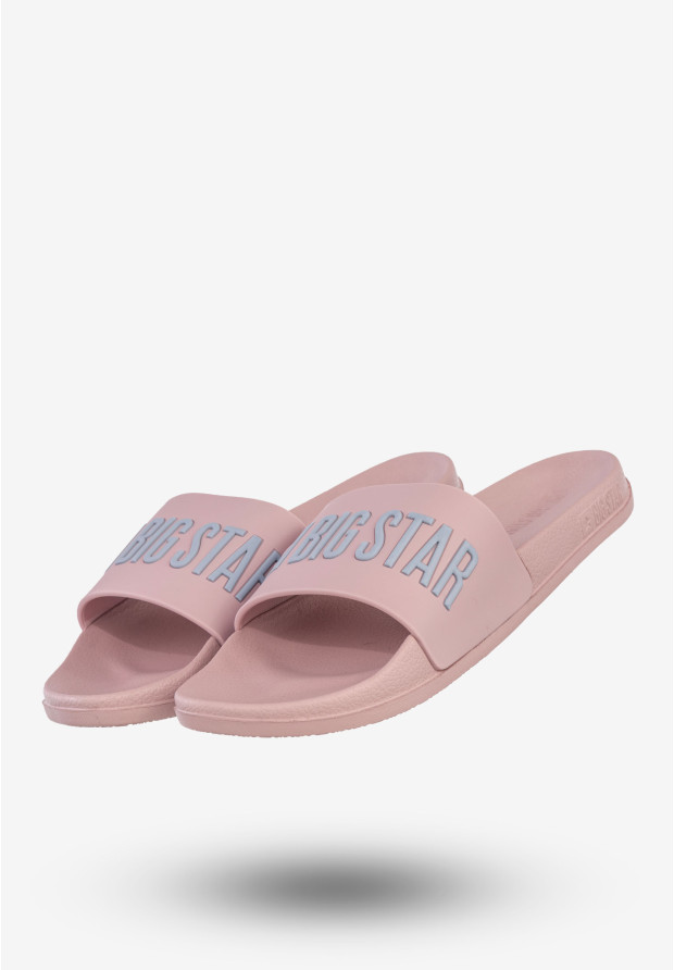Klapki Damskie BIG STAR Sportowe Buty LOGO Różowe SS274709