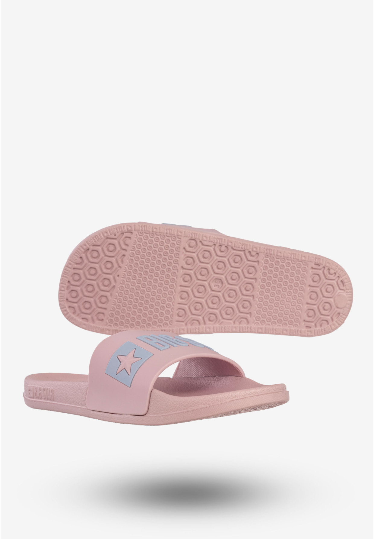 Klapki Damskie BIG STAR Sportowe Buty LOGO Różowe SS274709
