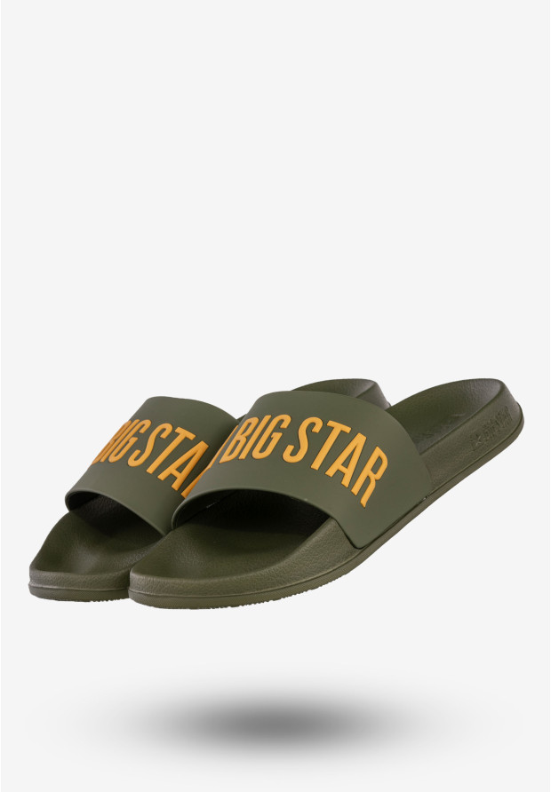 Klapki Męskie BIG STAR Buty Klasyczne Sportowe Zielone SS174360