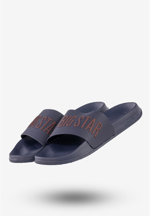 Klapki Męskie BIG STAR Buty Klasyczne Sportowe Granatowe SS174361