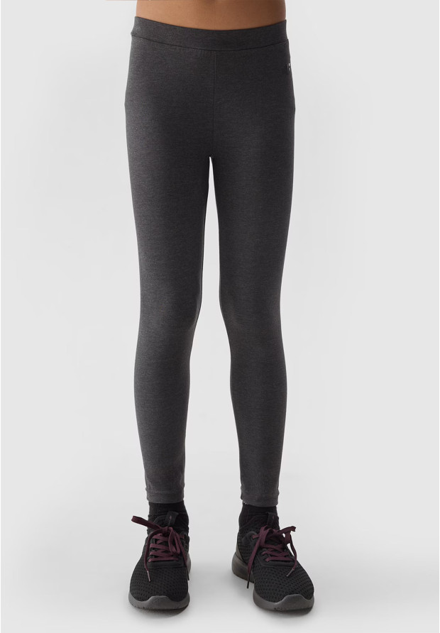 Legginsy Dziewczęce Spodnie 4F dzianinowe szare 4FJWSS24TTIGF130