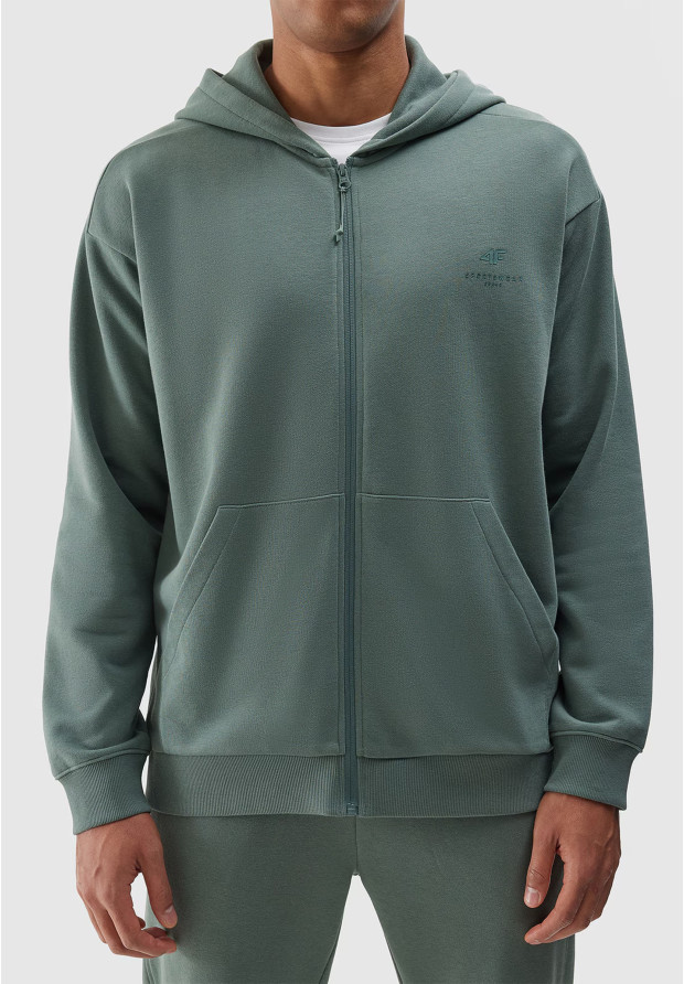 Bluza Męska 4F Khaki Rozpinana Sportowa 4FWSS24TSWSM1011