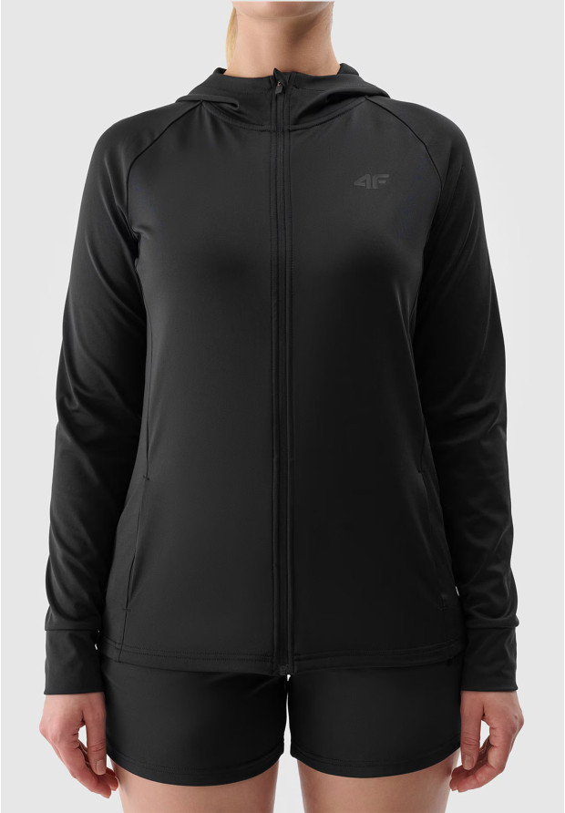 Bluza Damska 4F Sportowa Rozpinana Czarna 4FWSS24TFSWF270