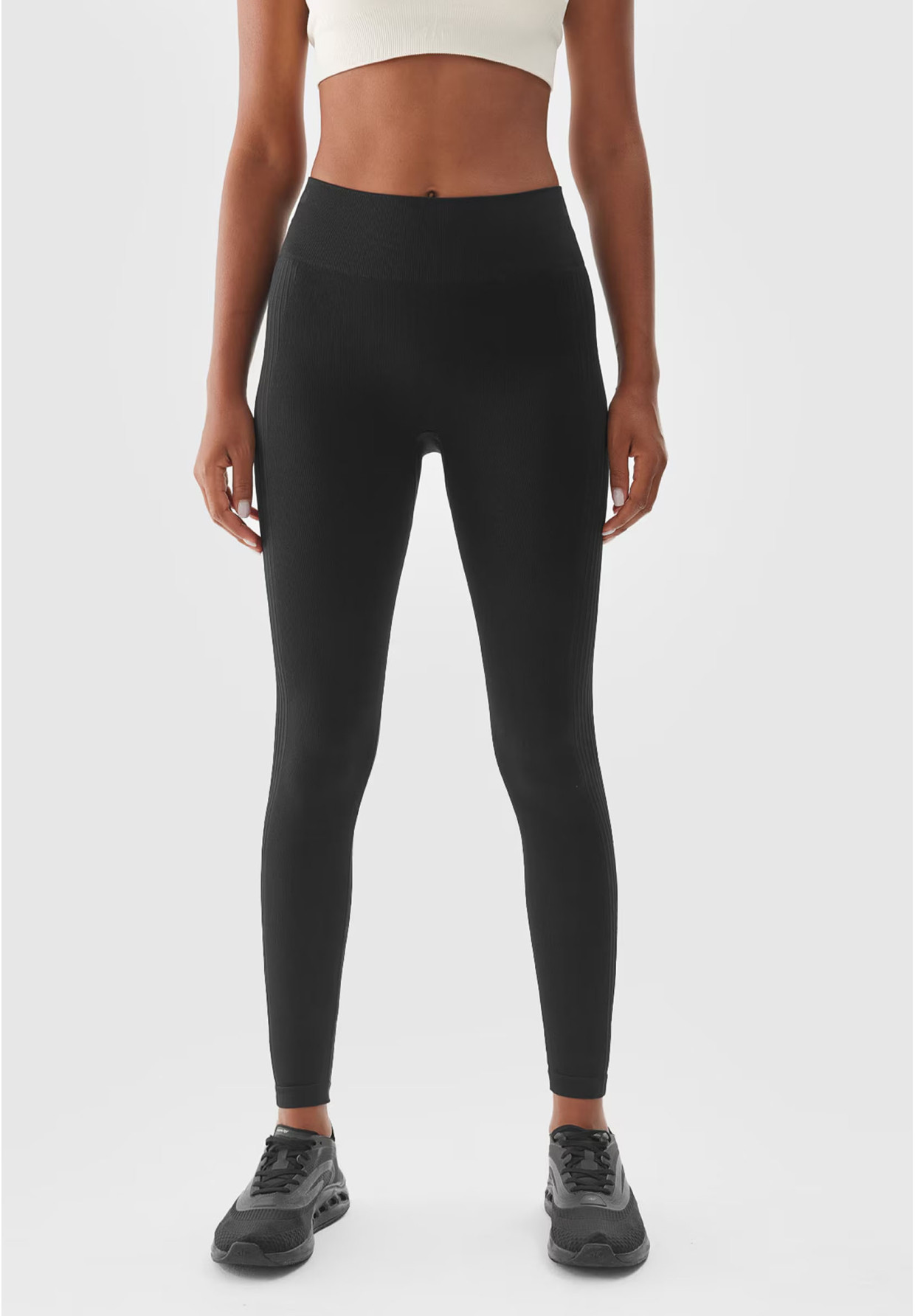Legginsy Damskie 4F Treningowe Bezszwowe z wysokim stanem 4FWAW24TFTIF278