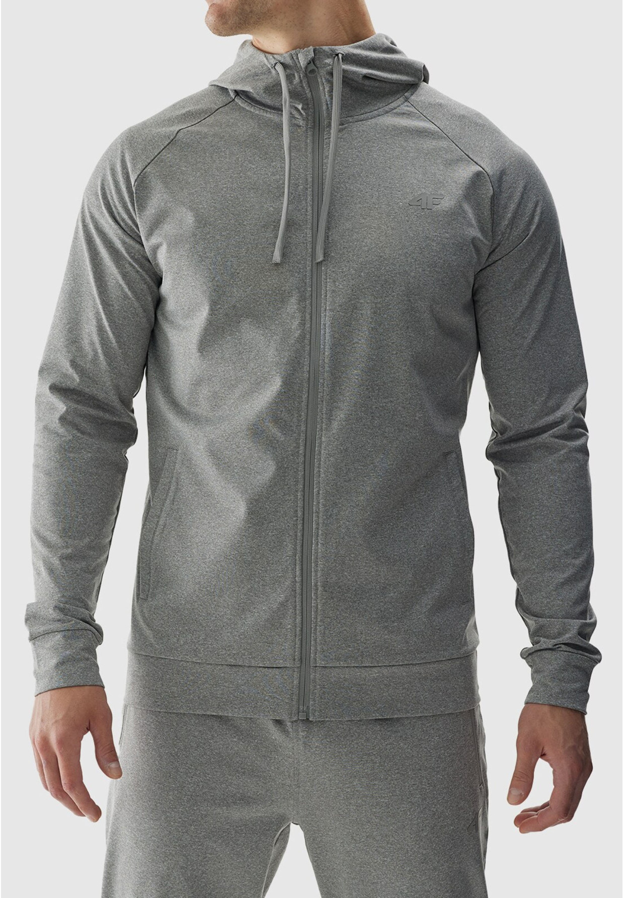 Bluza Męska 4F Szara Rozpinana Sportowa Treningowa 4FWAW24TFSWM403