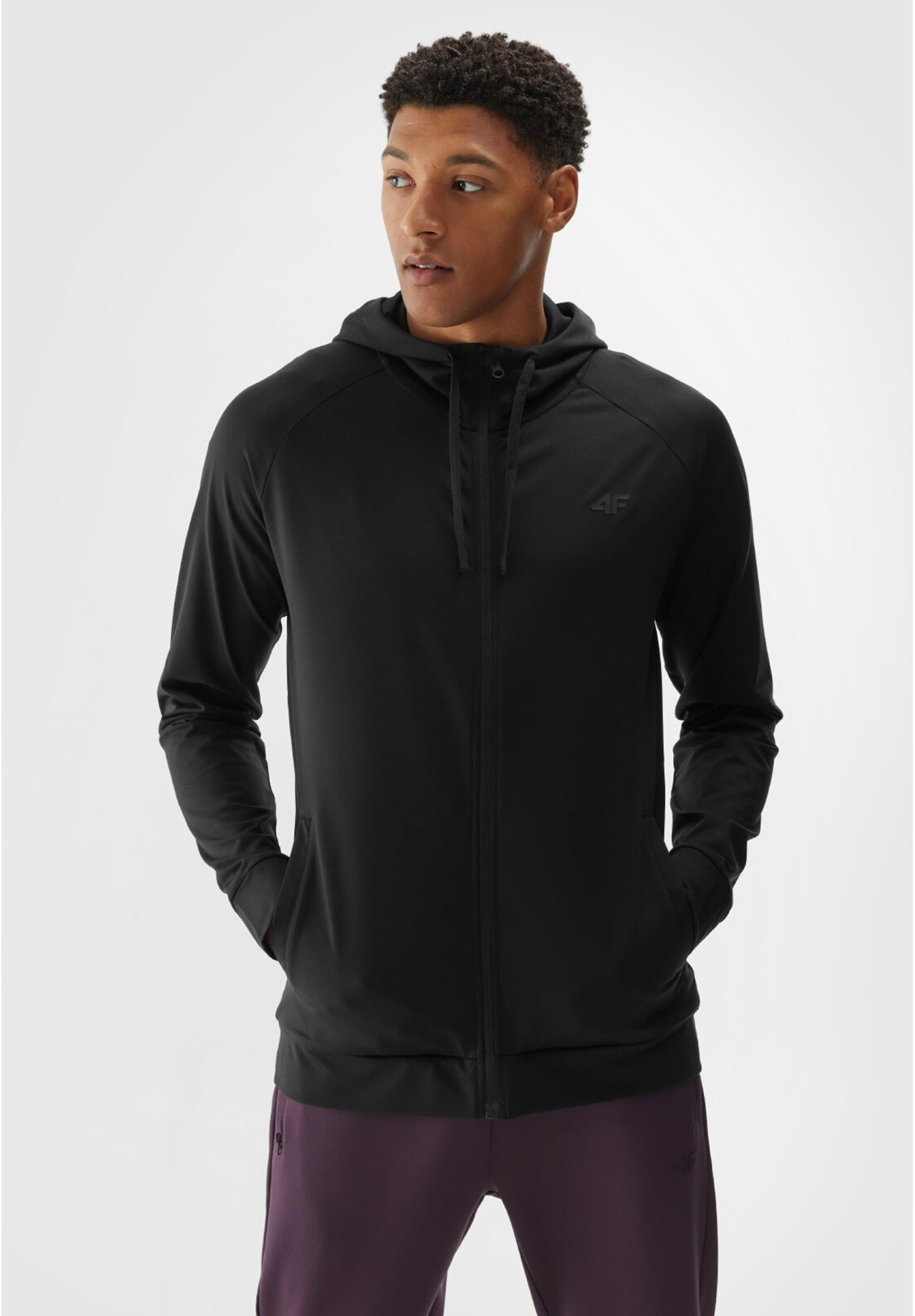 Bluza Męska 4F Czarna Rozpinana Sportowa Treningowa 4FWAW24TFSWM403
