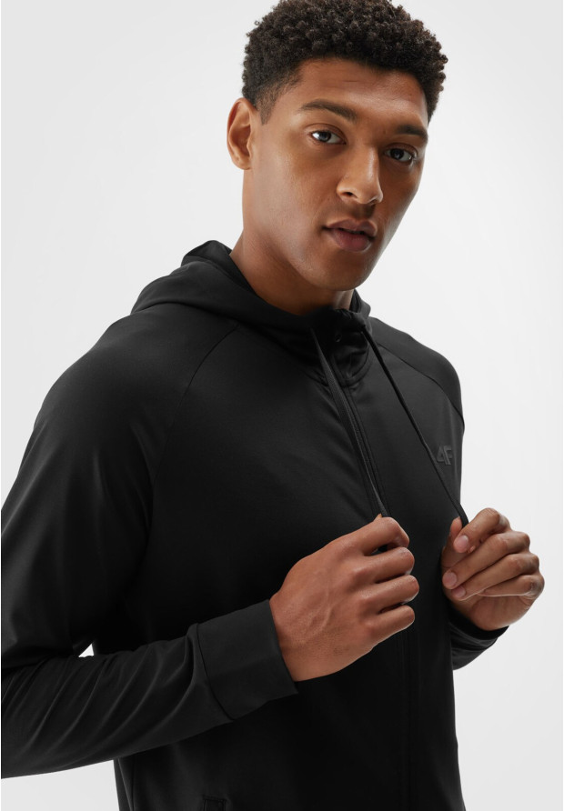 Bluza Męska 4F Czarna Rozpinana Sportowa Treningowa 4FWAW24TFSWM403