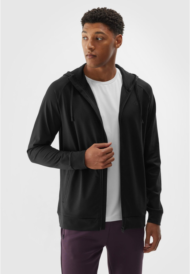 Bluza Męska 4F Czarna Rozpinana Sportowa Treningowa 4FWAW24TFSWM403