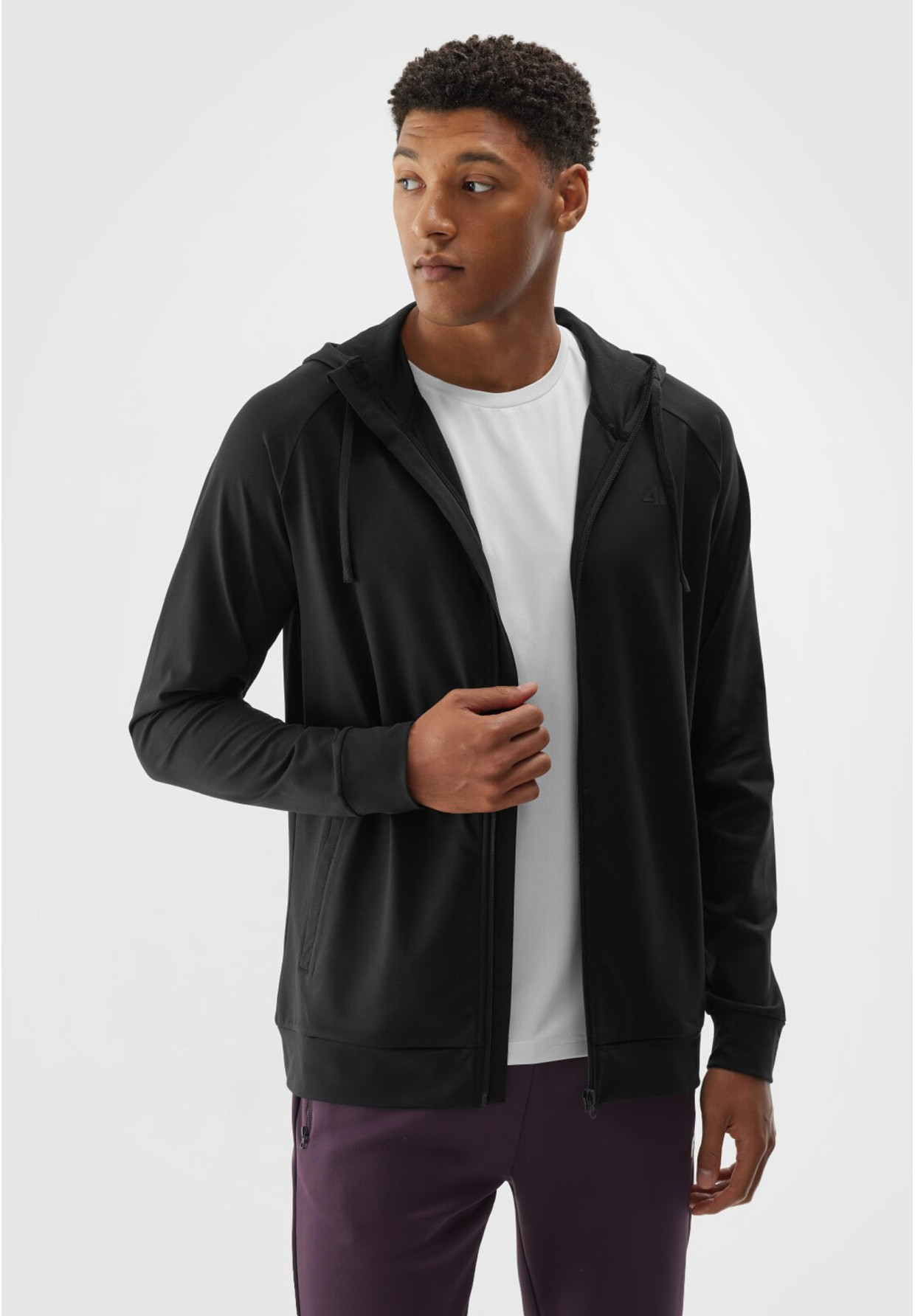 Bluza Męska 4F Czarna Rozpinana Sportowa Treningowa 4FWAW24TFSWM403