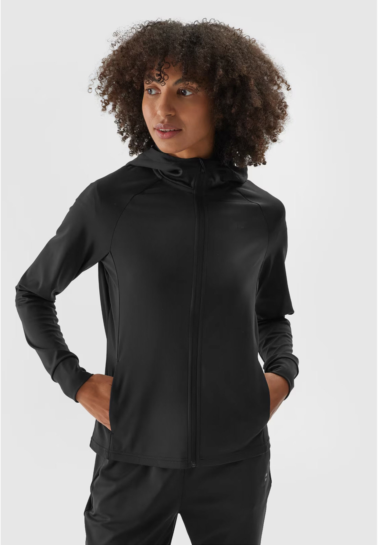 Bluza Damska 4F Treningowa Sportowa Rozpinana Czarna 4FWAW24TFSWF406