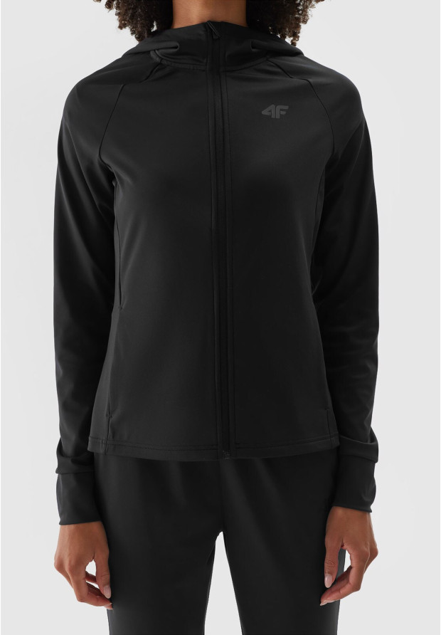 Bluza Damska 4F Treningowa Sportowa Rozpinana Czarna 4FWAW24TFSWF406