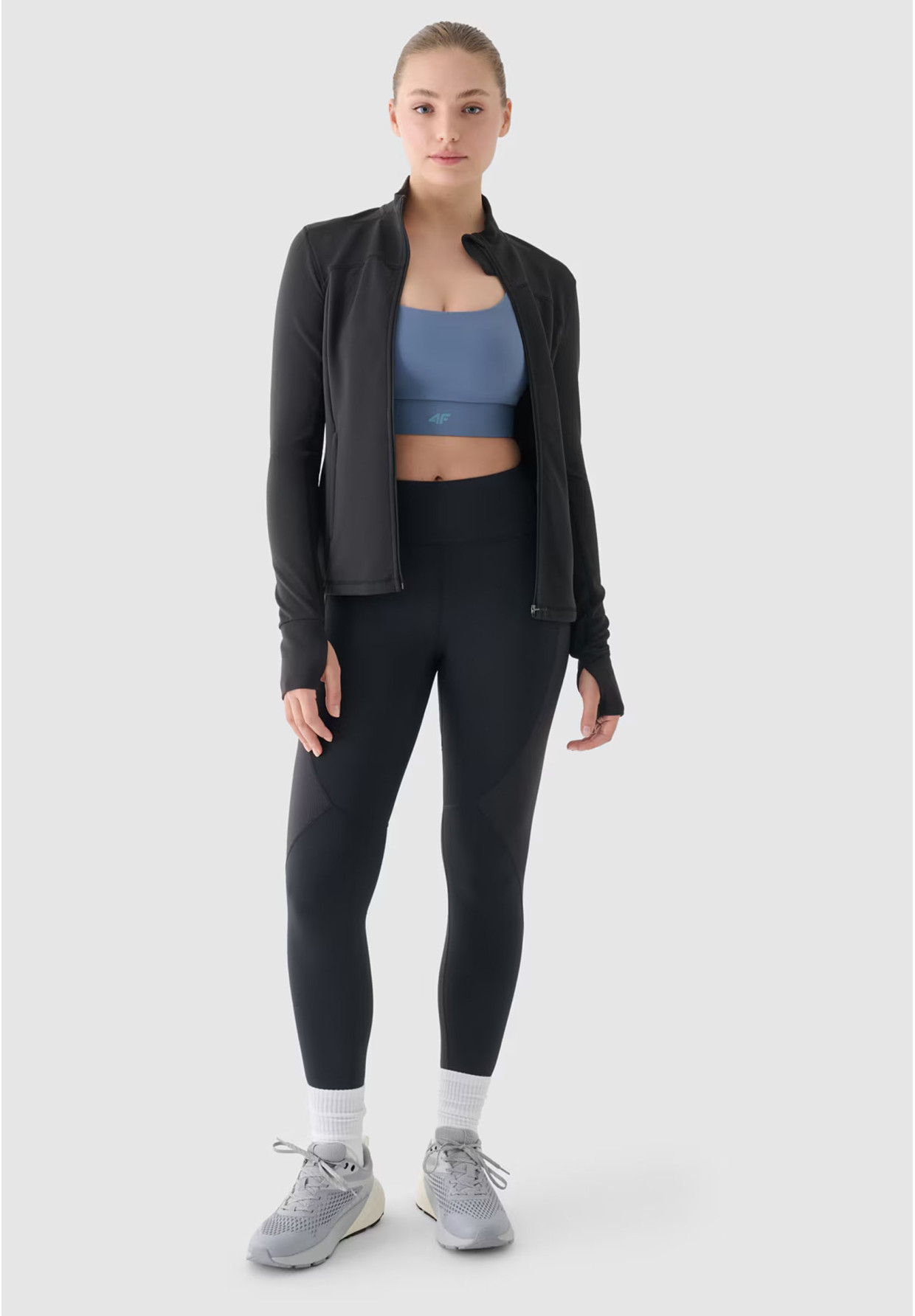 Bluza Damska 4F Treningowa Sportowa Rozpinana Szara 4FWAW24TFSWF391