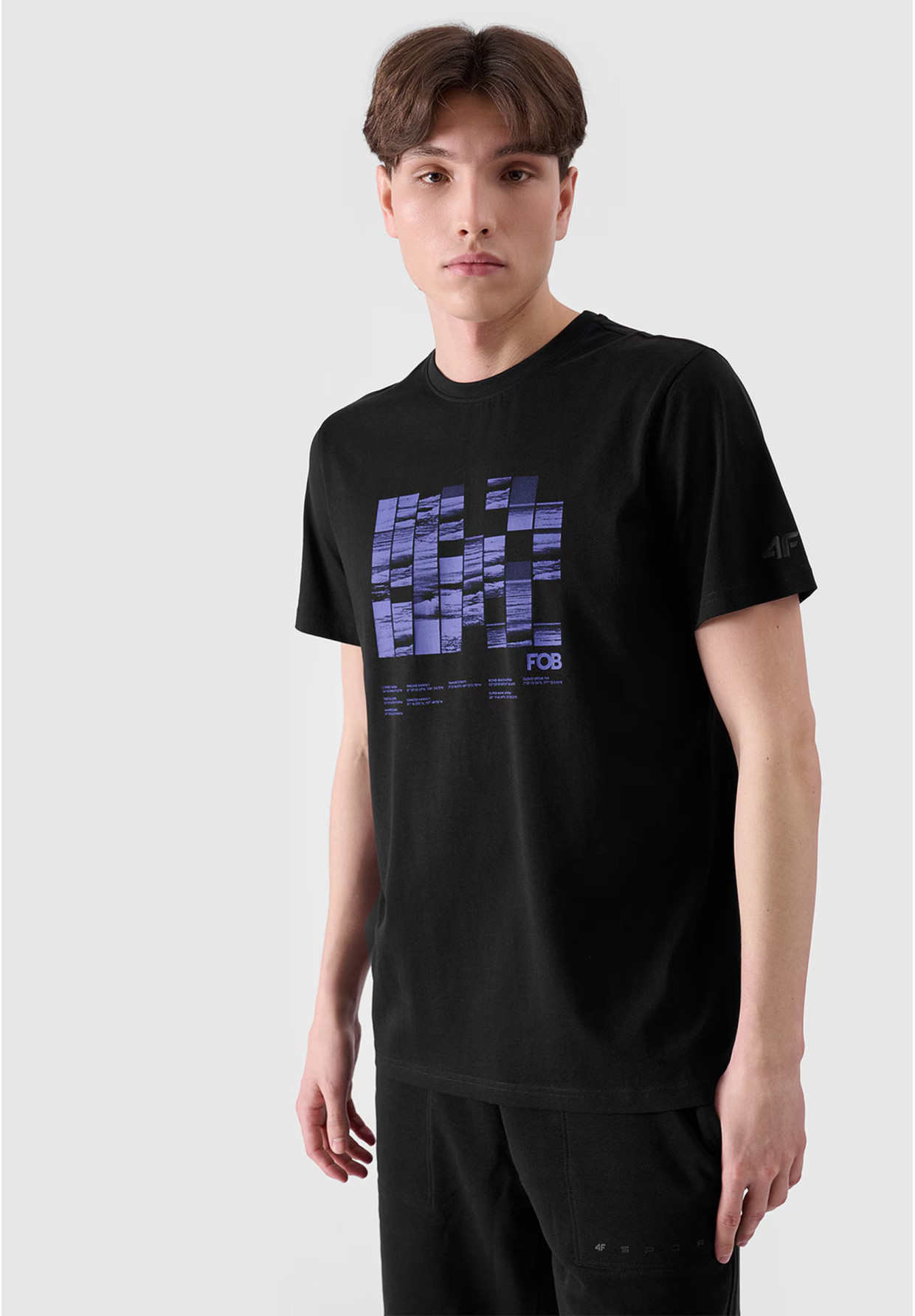 Koszulka Męska 4F T-shirt Czarny z nadrukiem 4FRSS24TTSHM2107