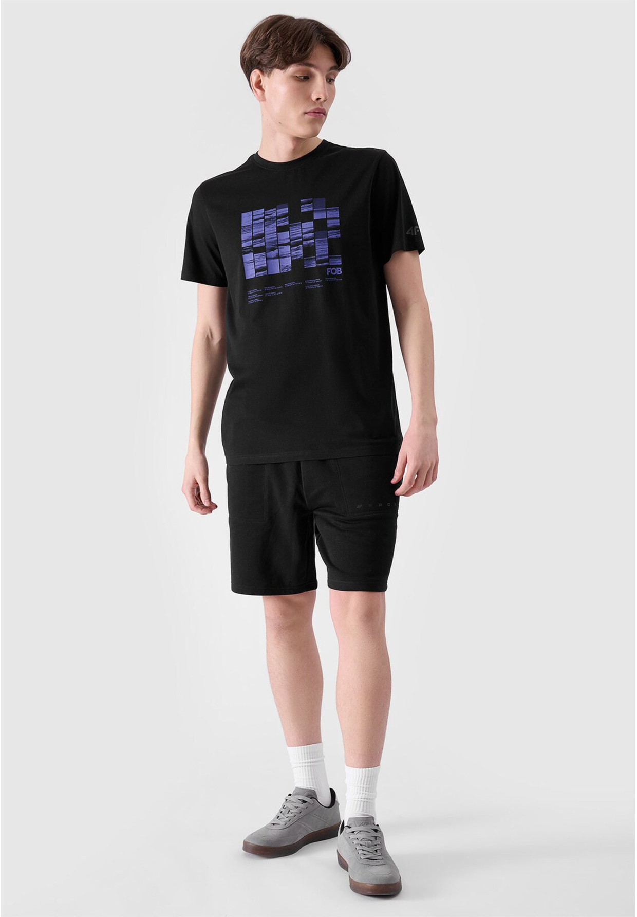 Koszulka Męska 4F T-shirt Czarny z nadrukiem 4FRSS24TTSHM2107