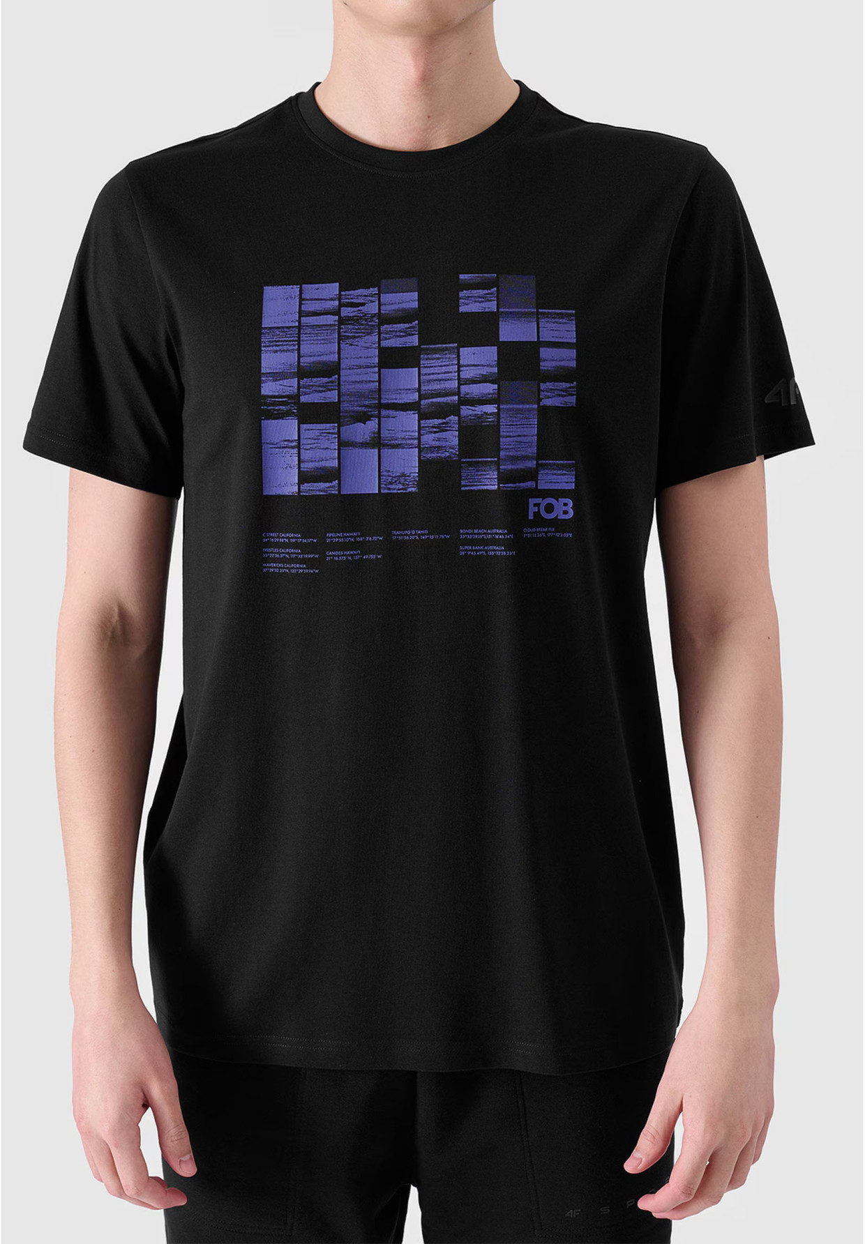 Koszulka Męska 4F T-shirt Czarny z nadrukiem 4FRSS24TTSHM2107