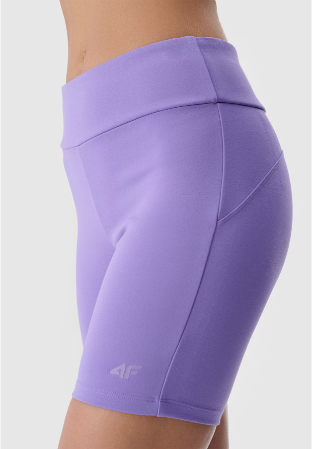 Legginsy Damskie Krótkie 4F Treningowe Fioletowe 4FRSS24TSTIF007