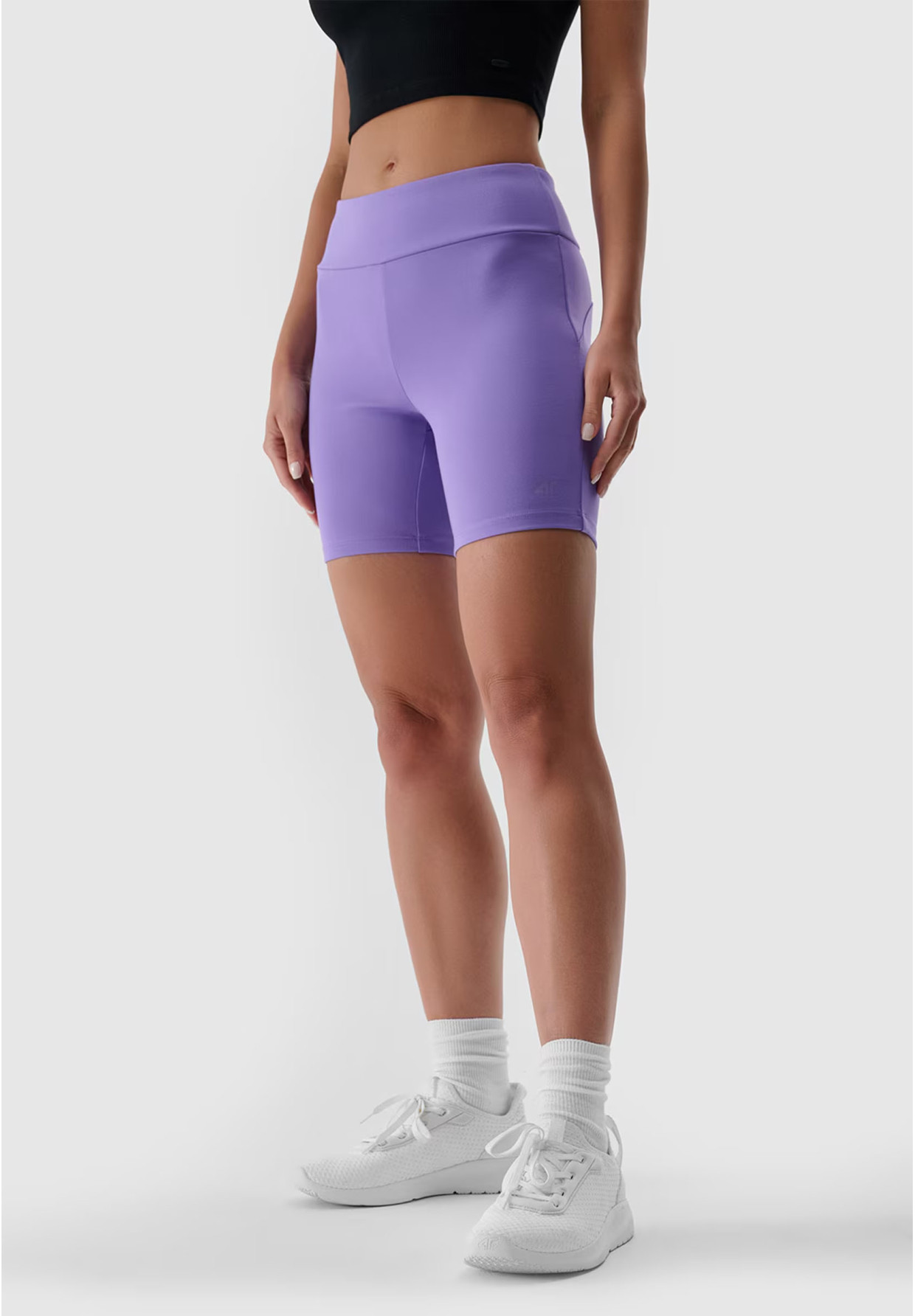 Legginsy Damskie Krótkie 4F Treningowe Fioletowe 4FRSS24TSTIF007