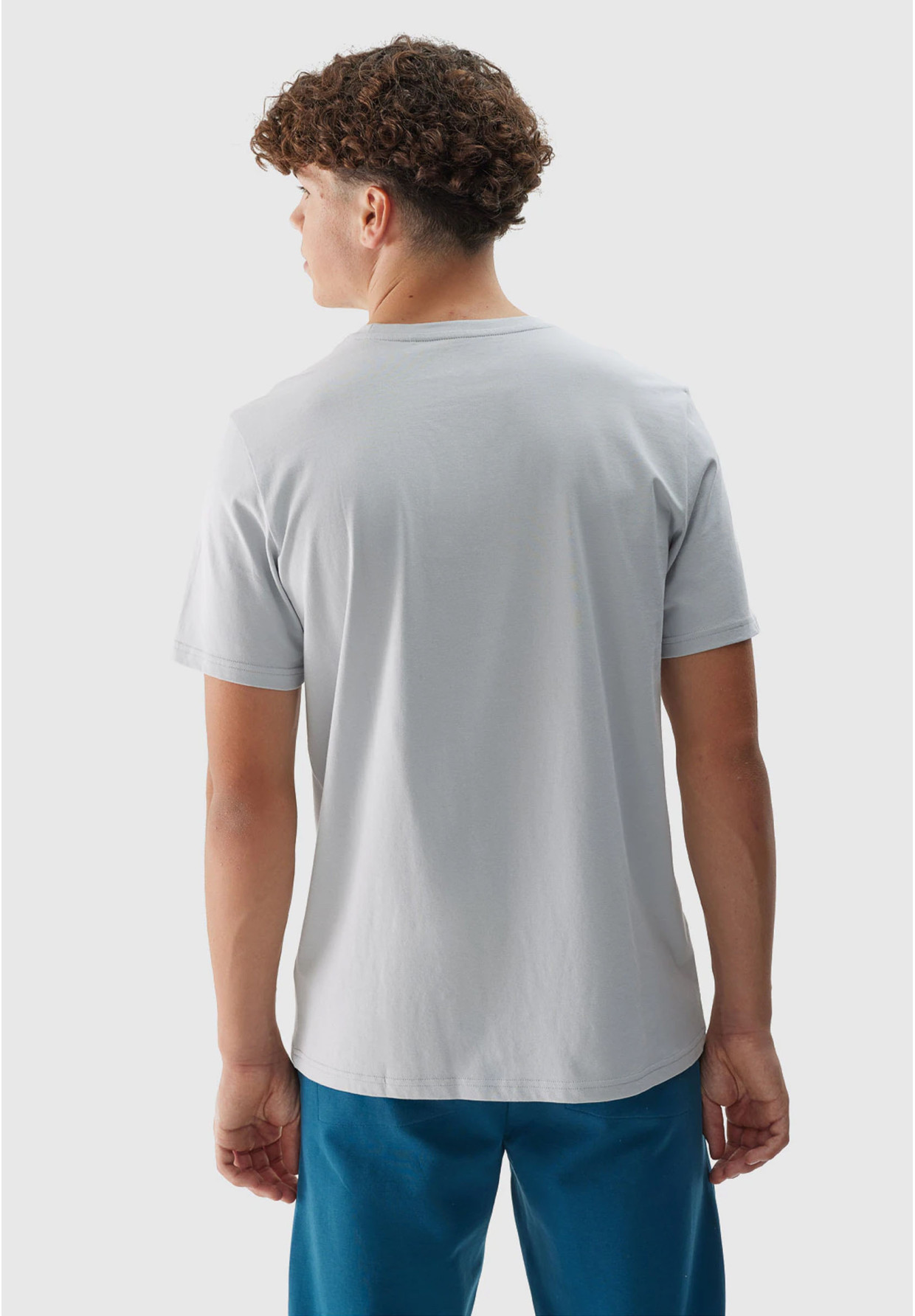 Koszulka Męska 4F T-shirt Szary z nadrukiem 4FWAW24TTSHM1589