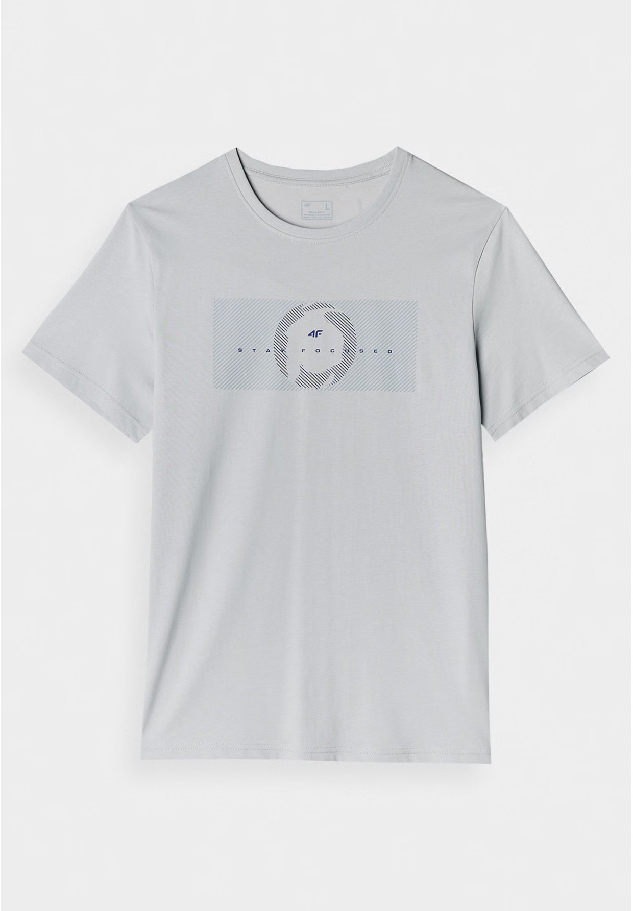 Koszulka Męska 4F T-shirt Szary z nadrukiem 4FWAW24TTSHM1589