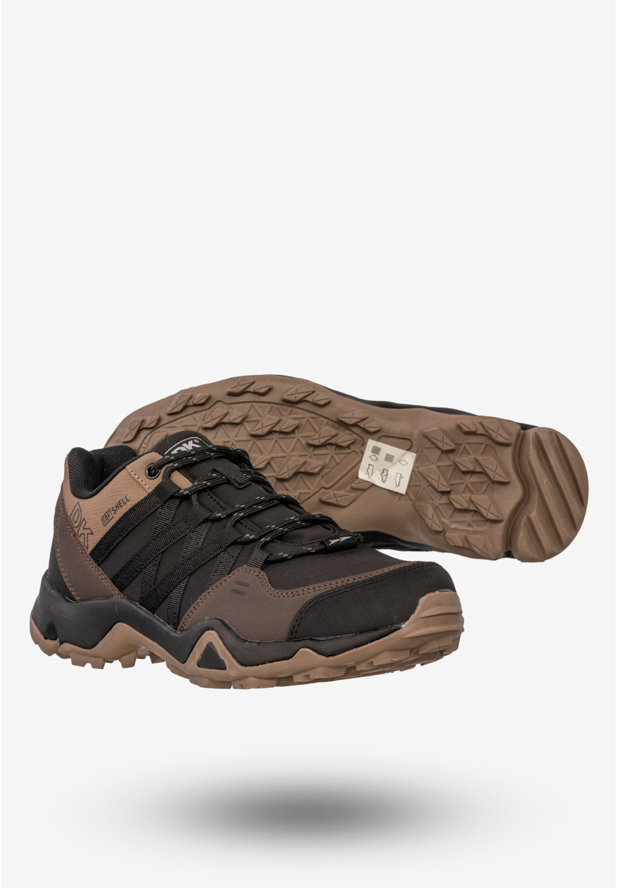 Sneakersy Męskie Buty Sportowe Trekkingowe Softshell Brązowe DK Swat