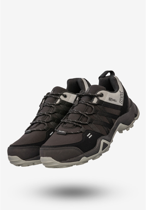 Sneakersy Męskie Buty Sportowe Trekkingowe Softshell Czarne DK Swat