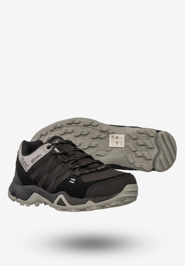 Sneakersy Męskie Buty Sportowe Trekkingowe Softshell Czarne DK Swat