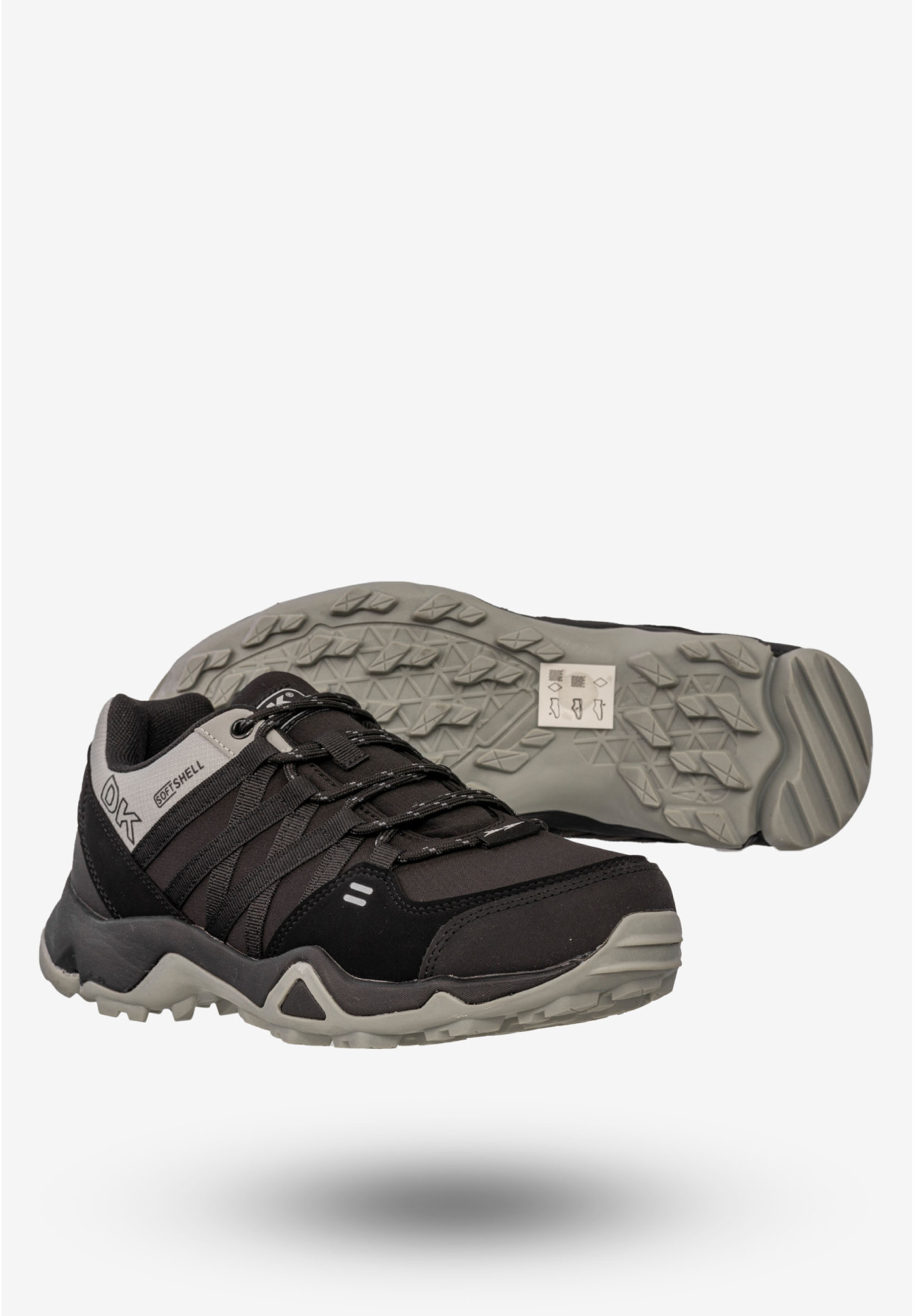 Sneakersy Męskie Buty Sportowe Trekkingowe Softshell Czarne DK Swat
