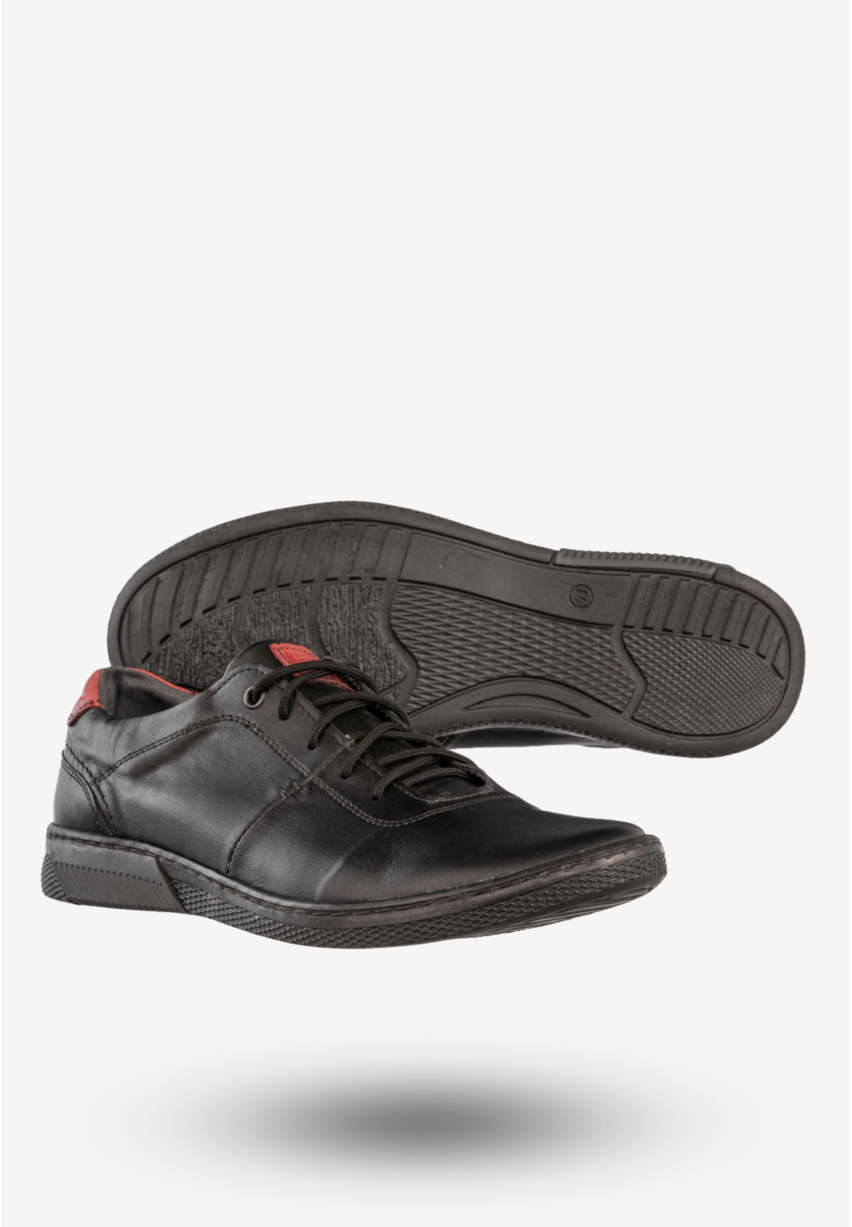 Półbuty Męskie Skórzane Buty Wizytowe Casual Czarne Fox