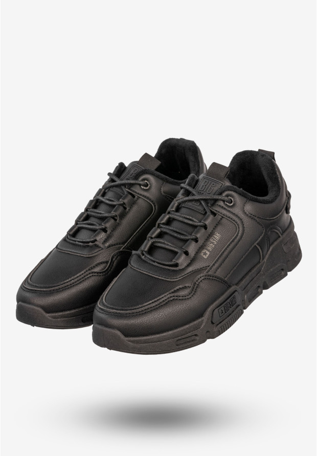 Sneakersy Męskie BIG STAR Buty Sportowe Półbuty Ocieplane Czarne OO174584
