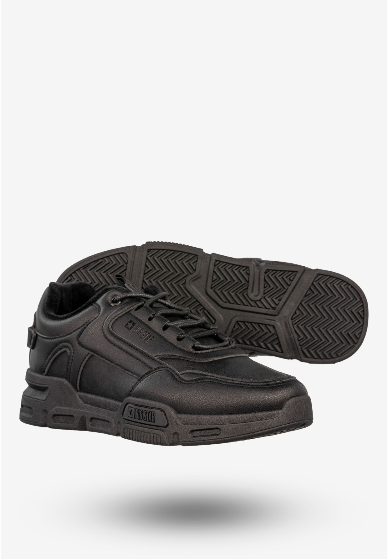 Sneakersy Męskie BIG STAR Buty Sportowe Półbuty Ocieplane Czarne OO174584