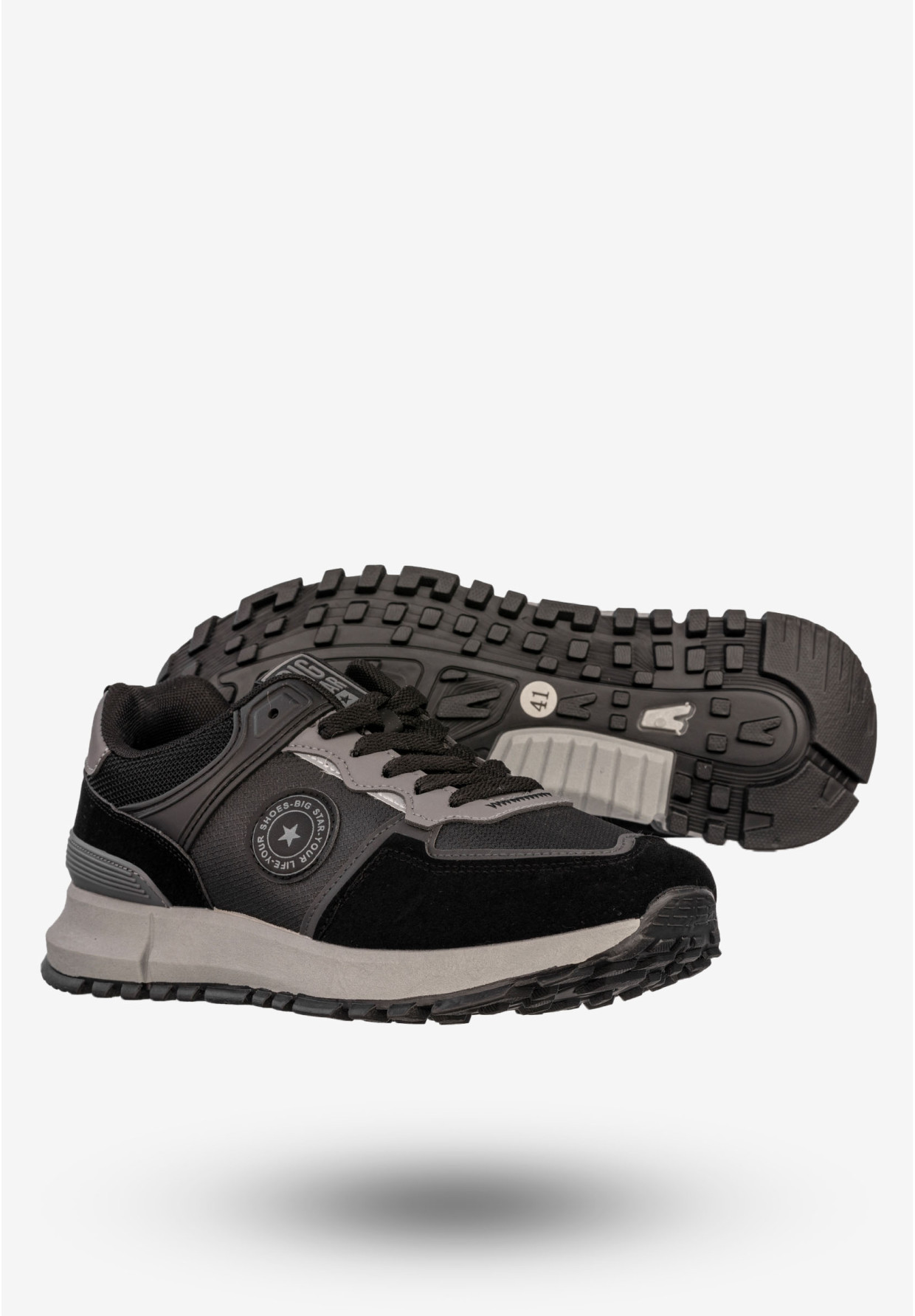 Sneakersy Męskie BIG STAR Buty Sportowe Półbuty Czarne SS174062