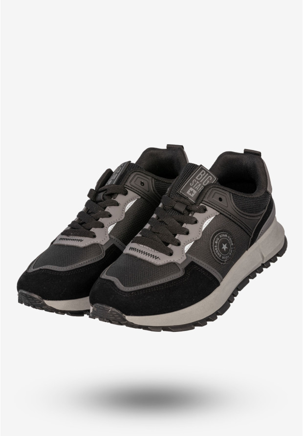 Sneakersy Męskie BIG STAR Buty Sportowe Półbuty Czarne SS174062
