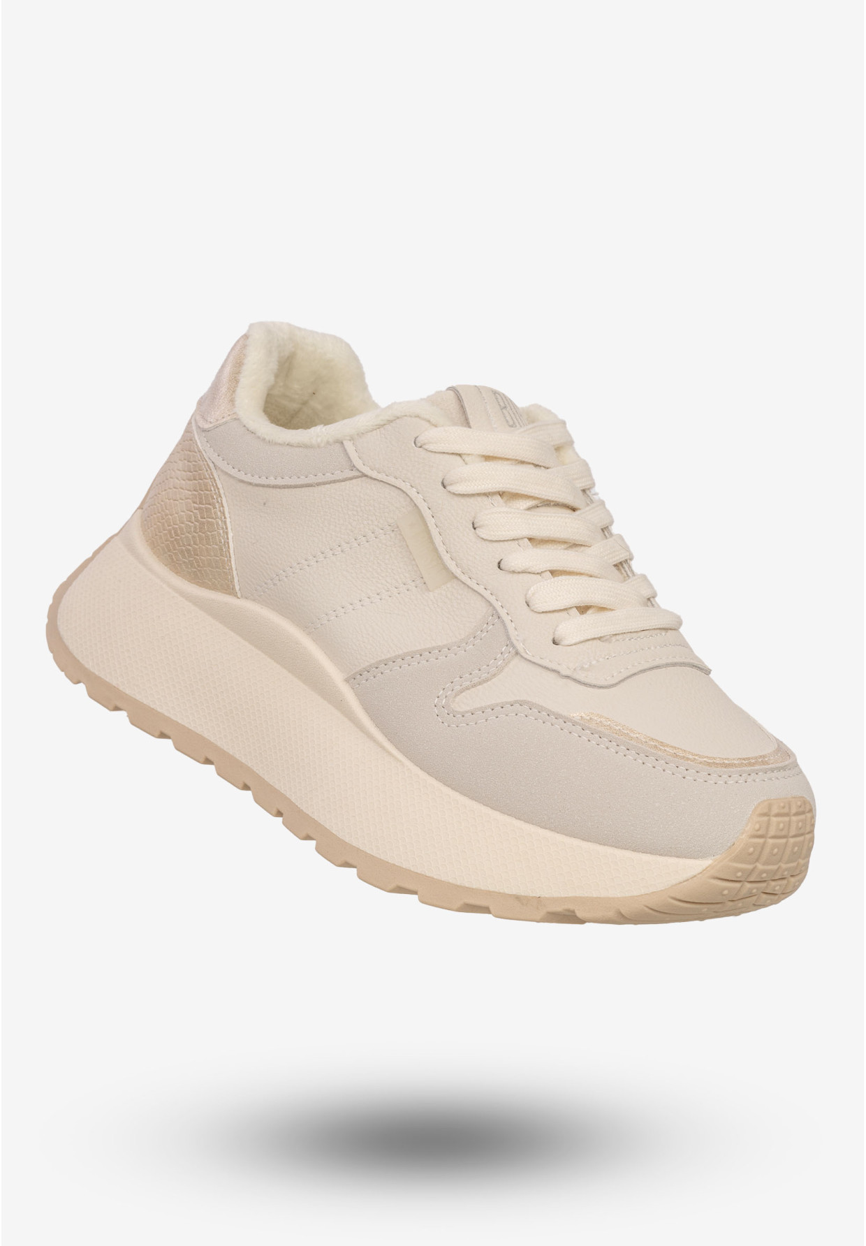 Sneakersy Damskie BIG STAR Buty Sportowe Półbuty Ocieplane Beżowe SS274008