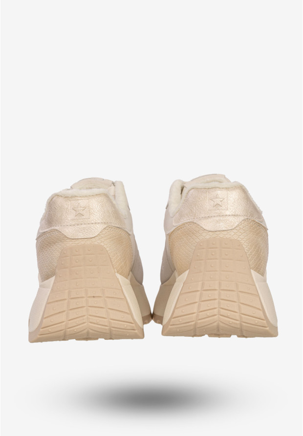 Sneakersy Damskie BIG STAR Buty Sportowe Półbuty Ocieplane Beżowe SS274008