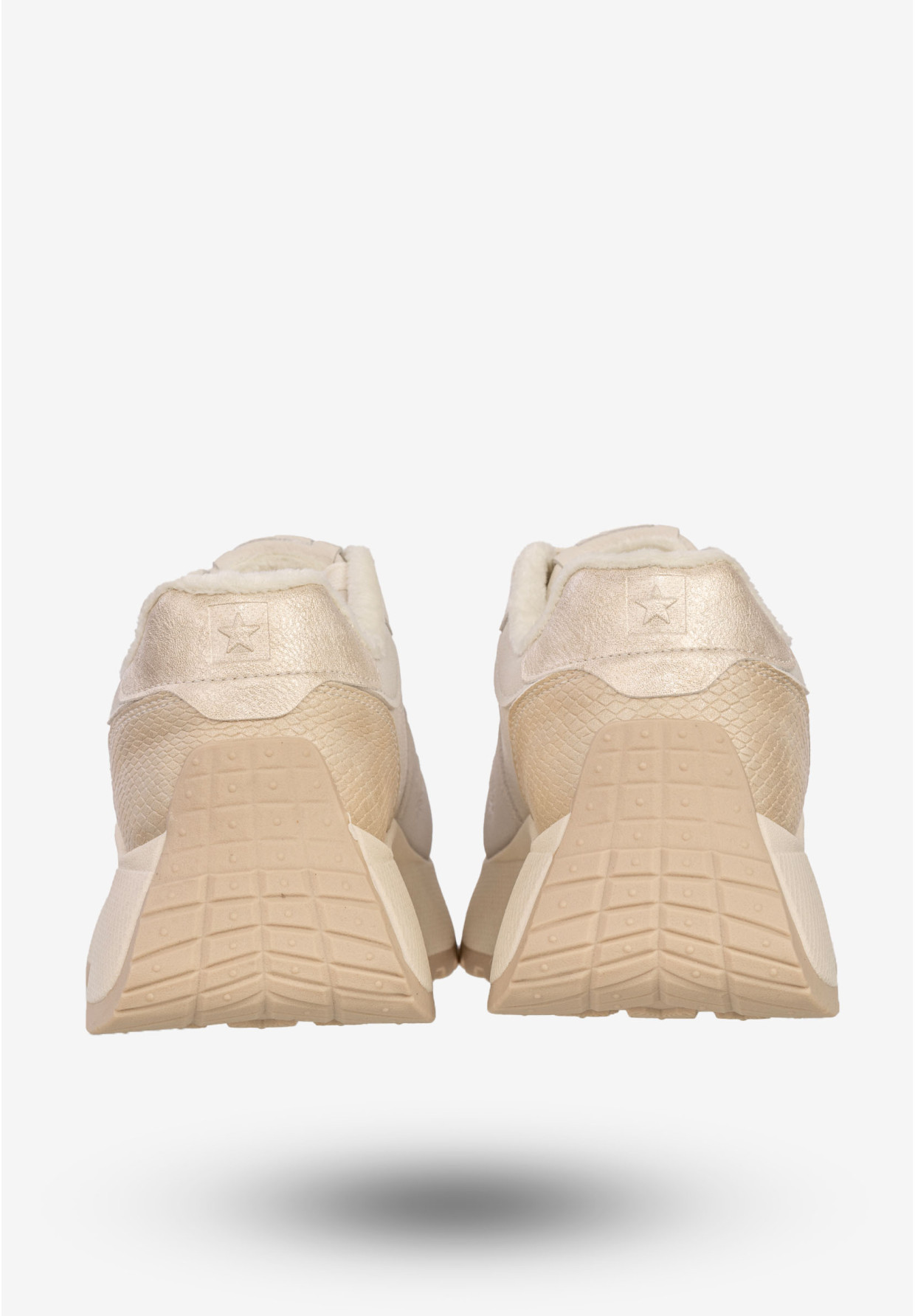 Sneakersy Damskie BIG STAR Buty Sportowe Półbuty Ocieplane Beżowe SS274008