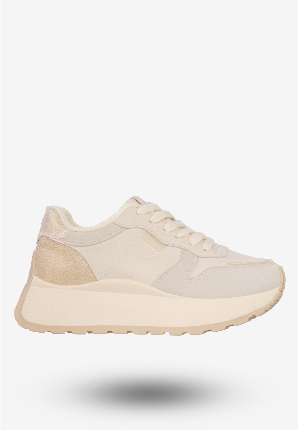 Sneakersy Damskie BIG STAR Buty Sportowe Półbuty Ocieplane Beżowe SS274008